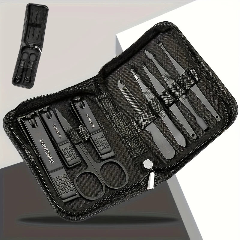 Stainless Steel Manicure Set 6/9Pcs – Nail Clippers & Files Manicure Tool Set PRIMED