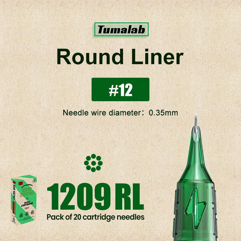 TUMAlab Tattoo Cartridge Needles 20PCS – Stainless Steel