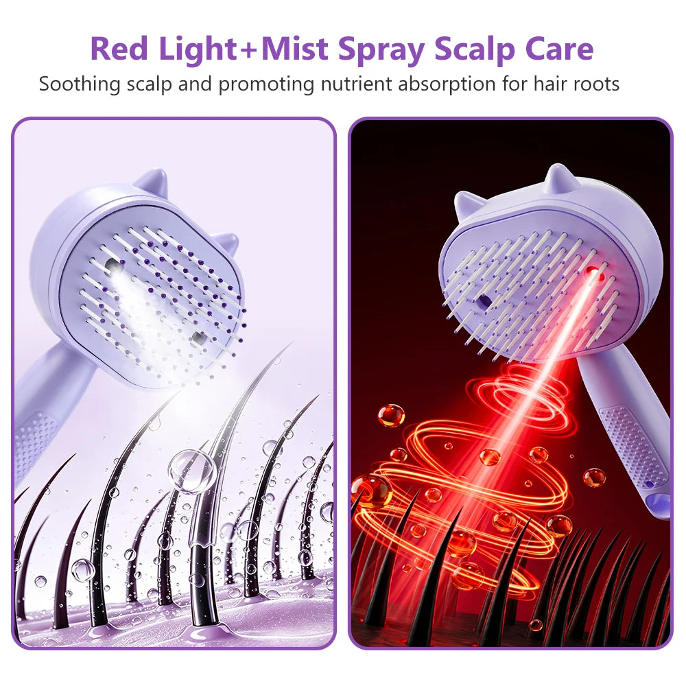 Hailicare 3-in-1 Mist Spray Scalp Massage Comb | Rechargeable Electric Hair Brush PRIMED