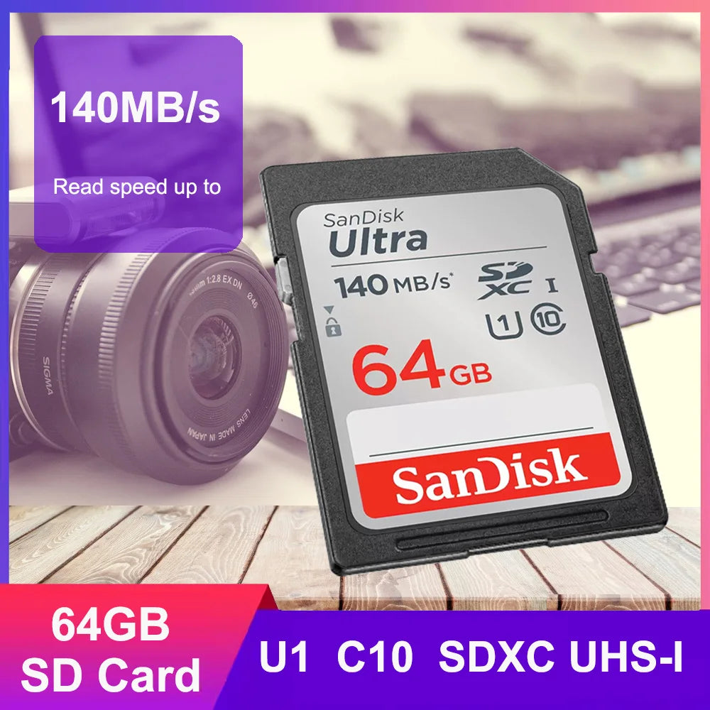 SanDisk Extreme SD Card 4K UHD 32GB–256GB C10 U3 V30 SD Memory Card PRIMED Ultra 64GB