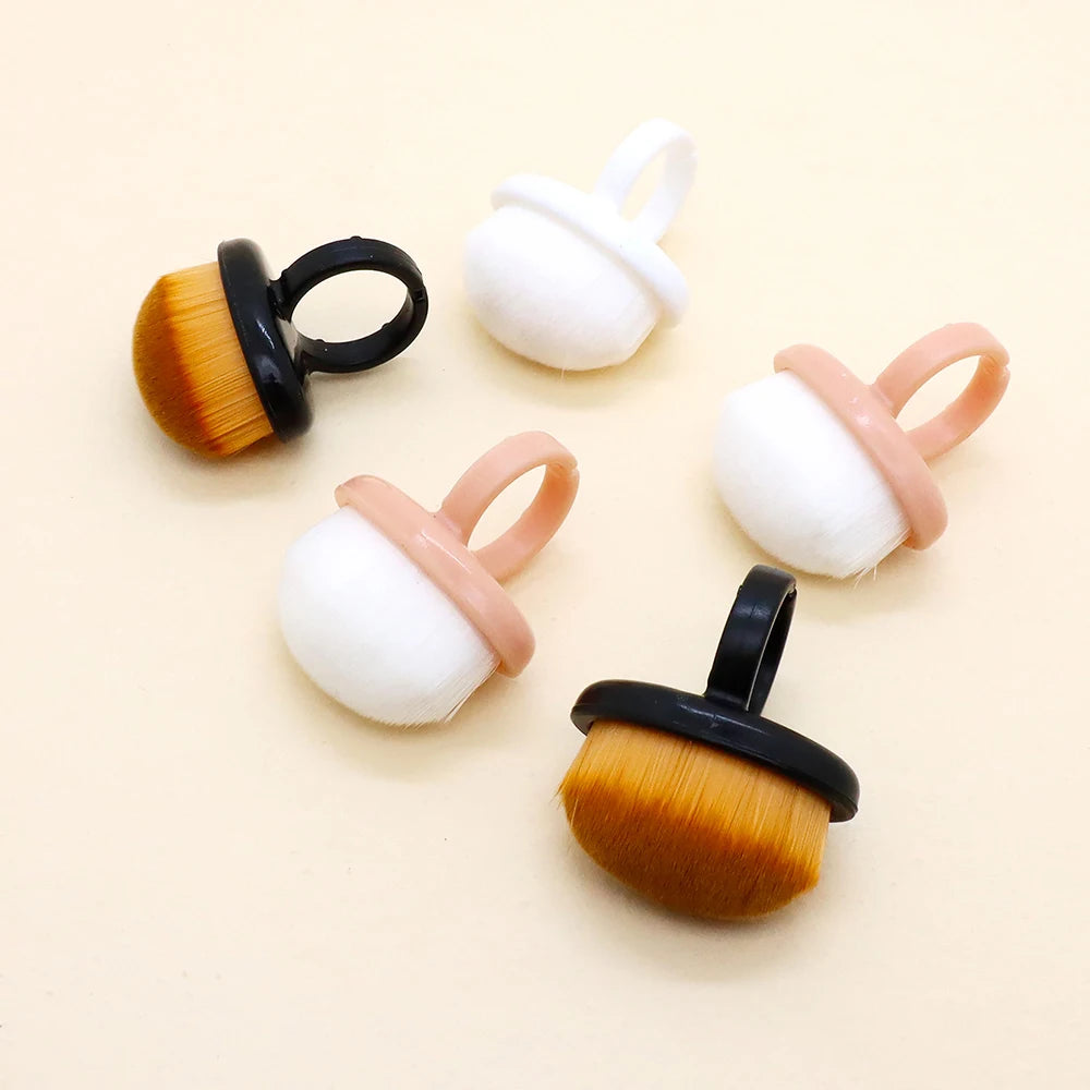 10-Pack Ring Shape Nail Dust Brushes – Salon Manicure Kit Nail Dust Brush PRIMED