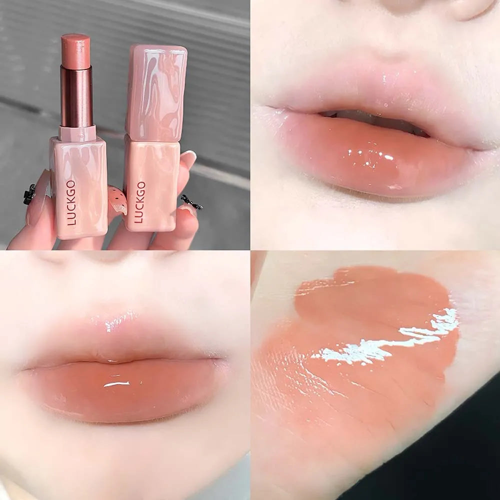 Rose Mirror Jelly Lipstick – Nude Moisturizing Lip Tint & Gloss