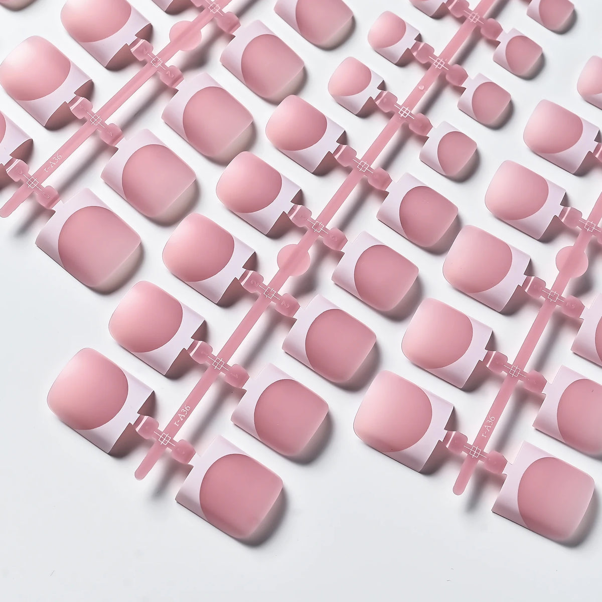 150Pcs Pink French Press-On Toenails – Glossy Nude Full Cover