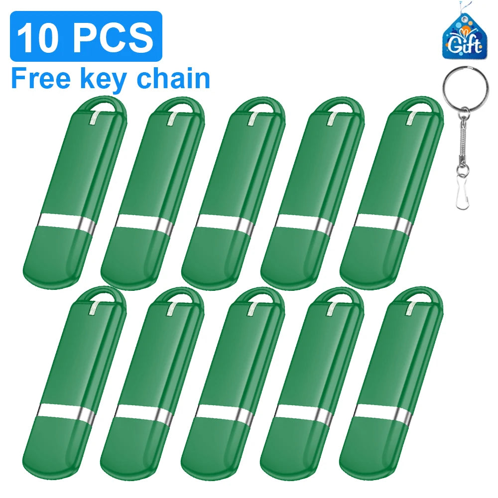 10-Pack Colorful USB Flash Drives 128GB–4GB + Key Chains USB Flash Drive PRIMED 4GB Green China Mainland