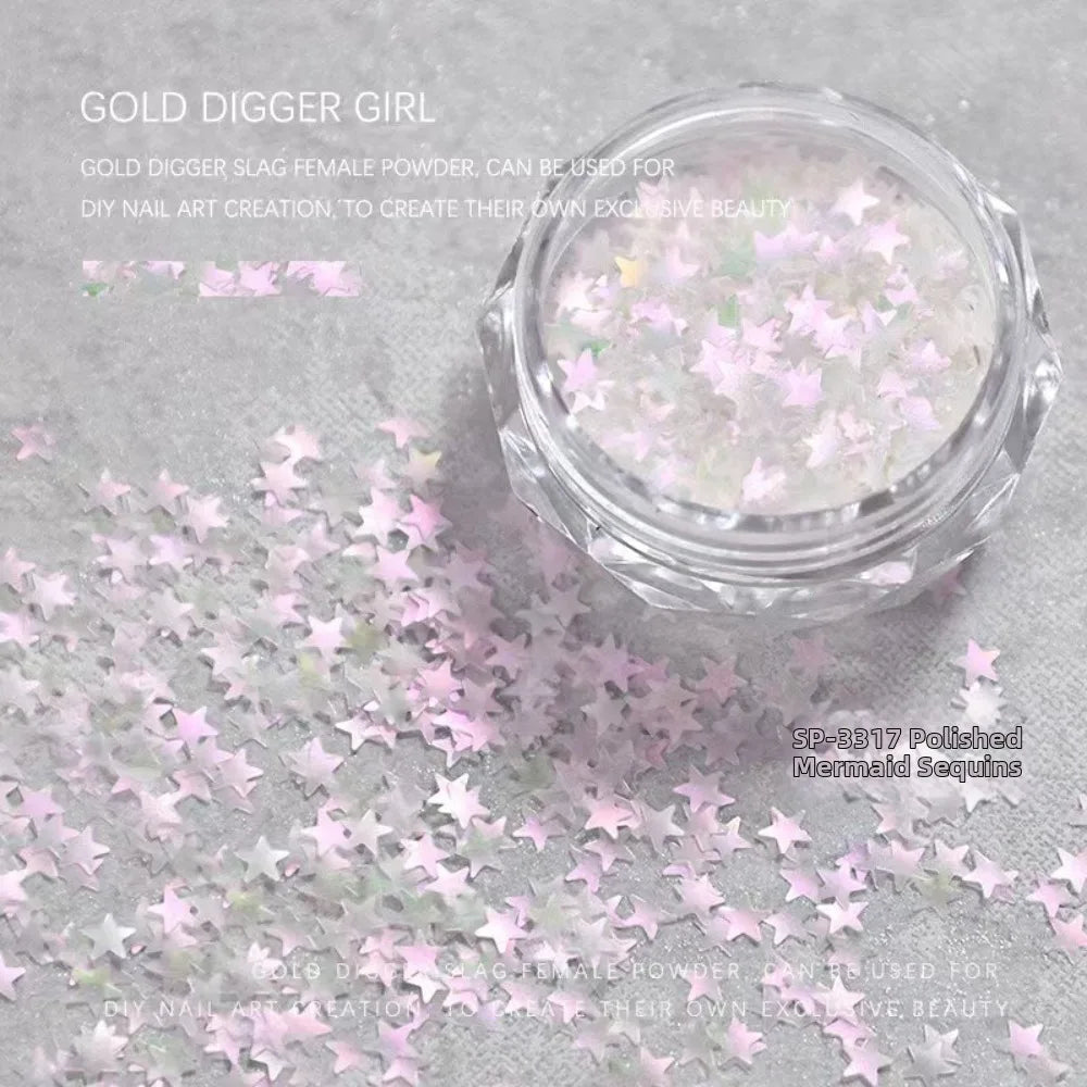 Nail Art Glitter Sequins – Heart Flower Butterfly Mermaid Iridescent