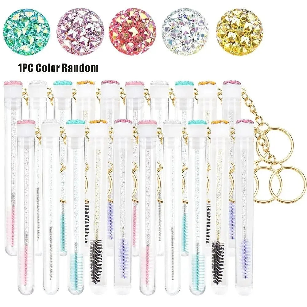 Reusable Eyelash Brush Wand with Keychain Case | Mascara Comb