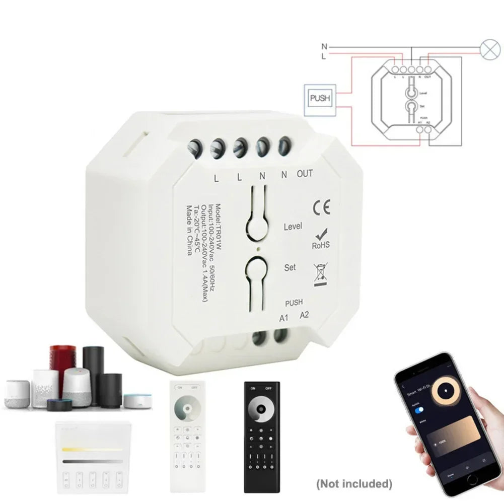 Wireless AC Triac Dimmer Switch 110–220V | Push & Remote Wireless Dimmer Switch PRIMED RF WIFI China Mainland