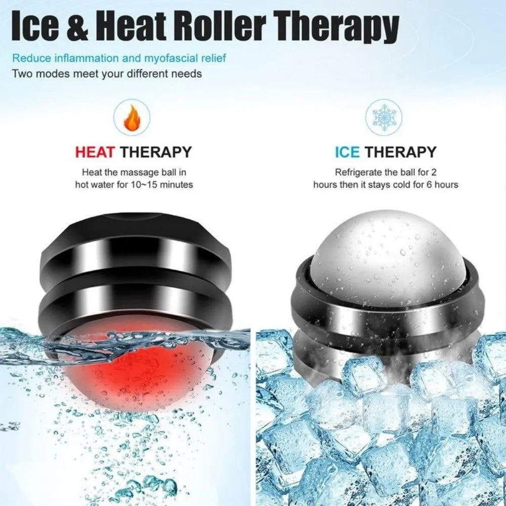 360° Stainless Steel Massage Roller Ball – Hot & Cold Therapy
