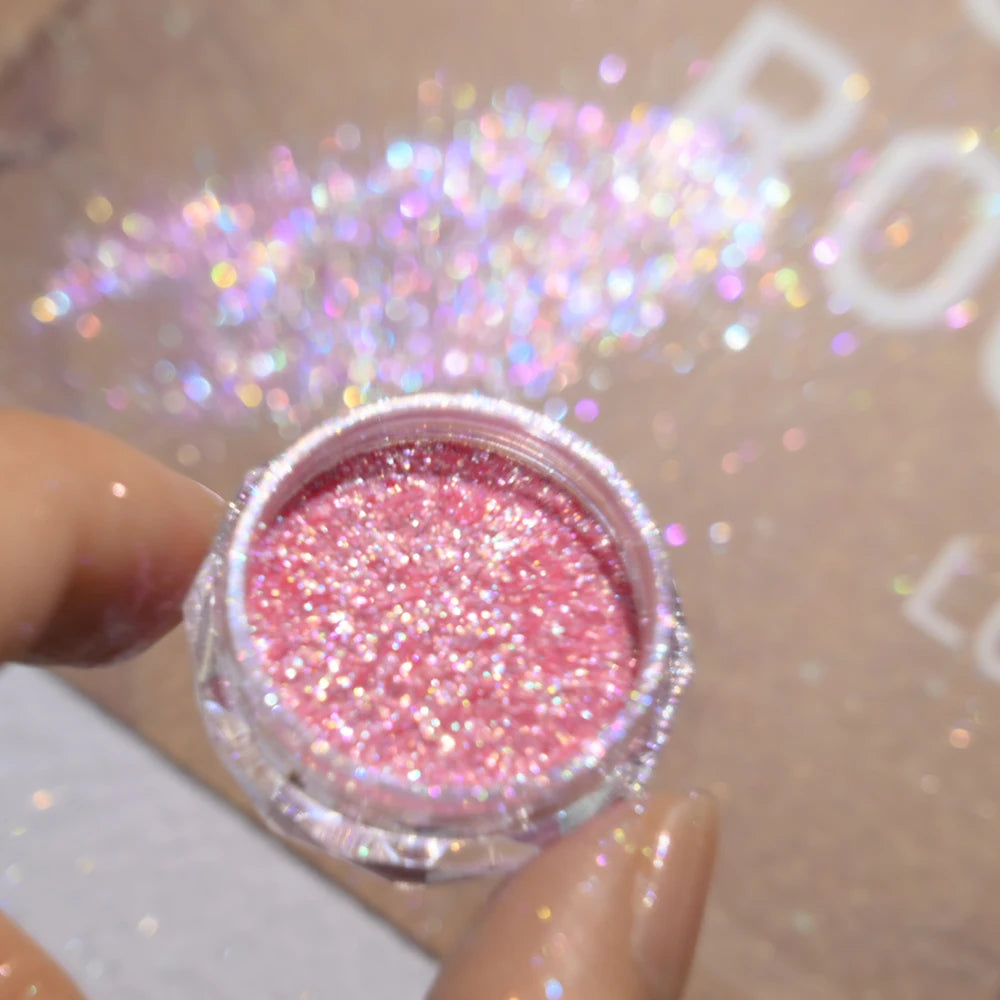 Opal Iridescent Nail Glitter Powder – 6 Neon Mirror Colors