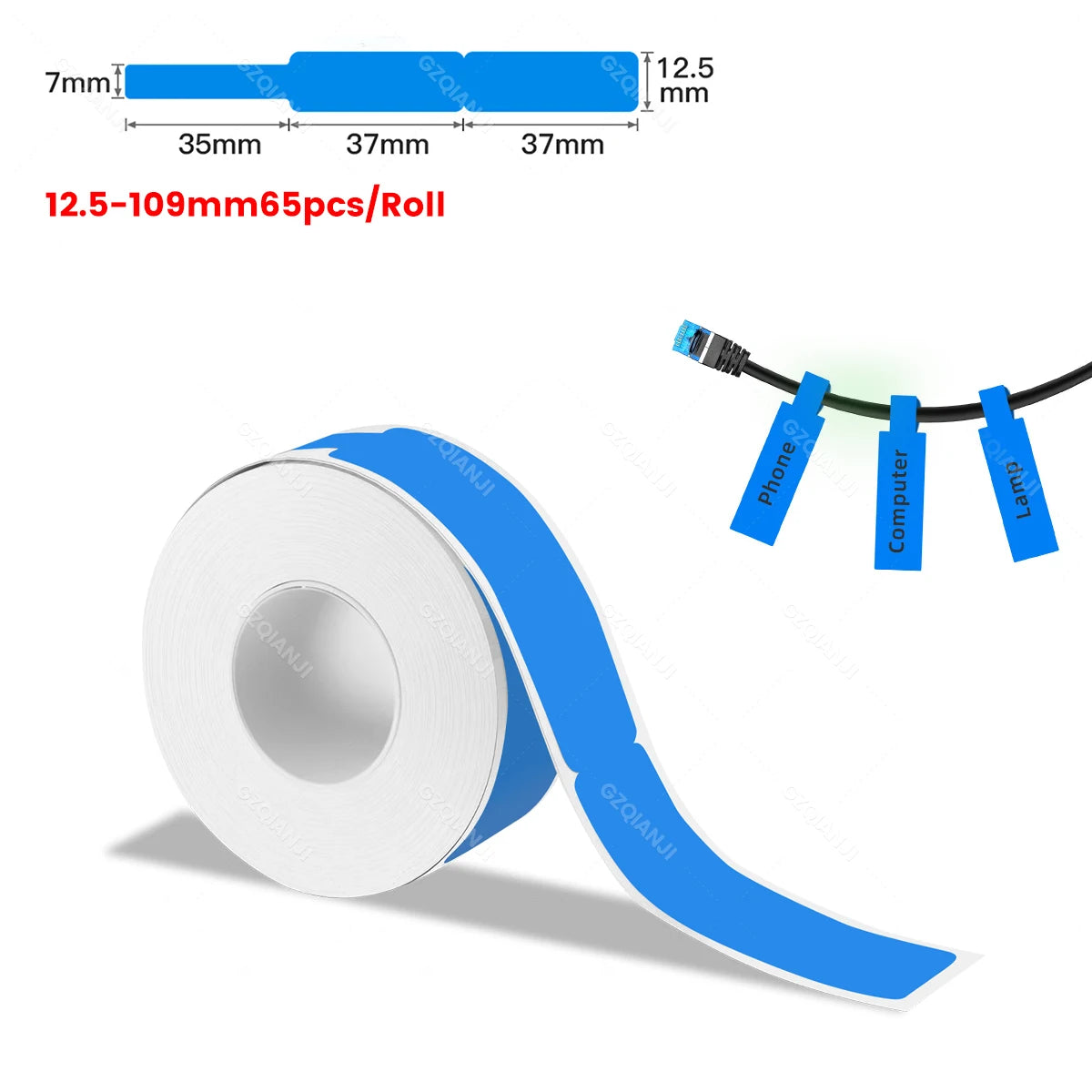 P15 Thermal Label Rolls – Multi-Size White & Transparent Stickers Thermal Label Rolls PRIMED Blue Cable