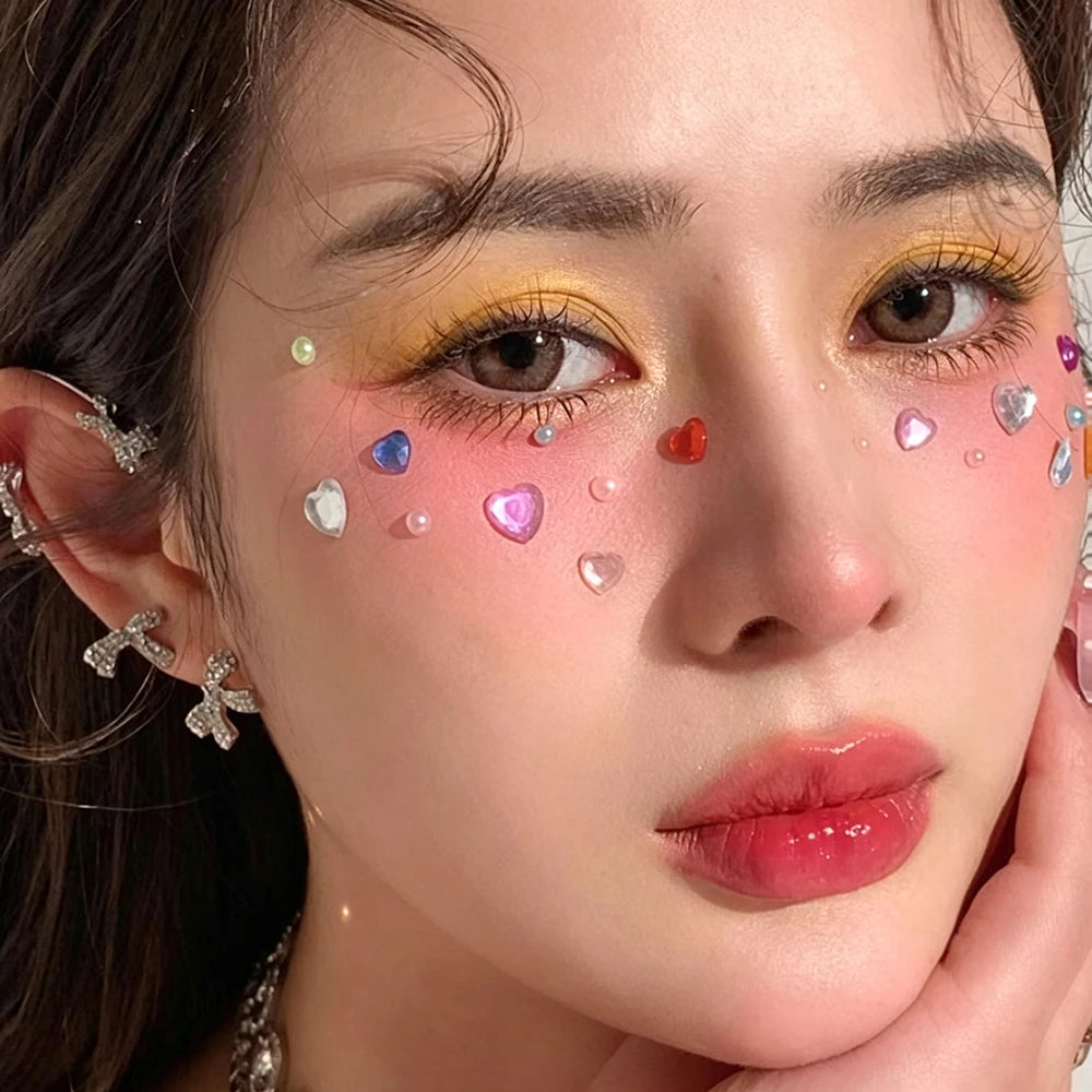 Iridescent Star Face Gem Stickers | Crystal Pentagram Body Art Face Gem Stickers PRIMED