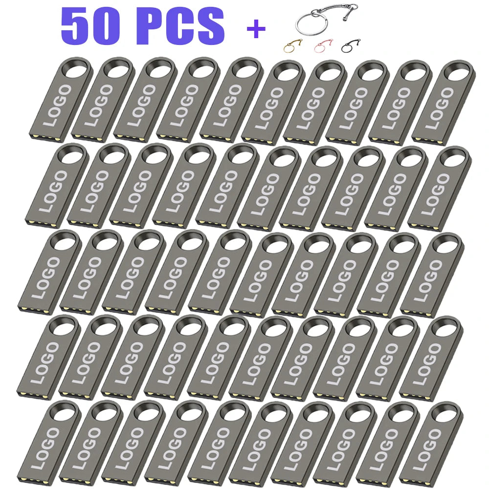 50-Pack Metal USB 2.0 Flash Drives | Free Custom Logo | 128MB–64GB USB Flash Drive PRIMED