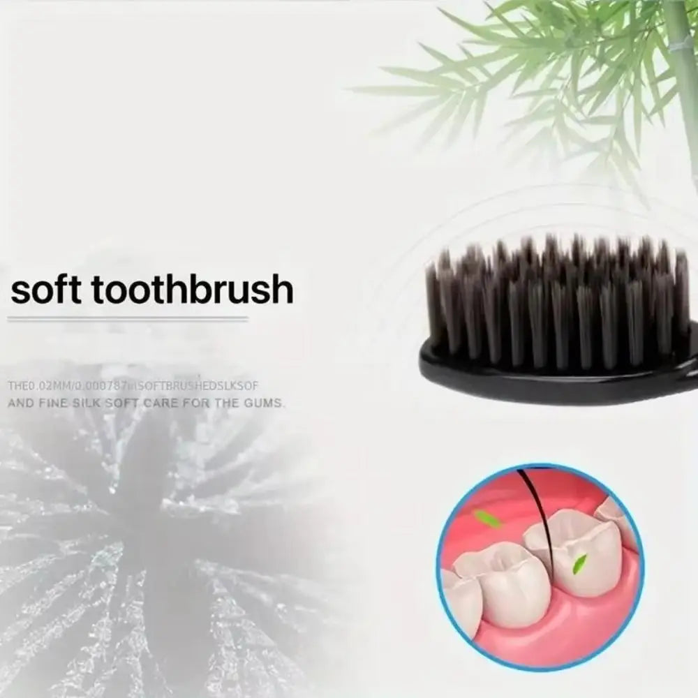 10-Pack Bamboo Charcoal Toothbrush – Ultra-Fine Soft Bristles