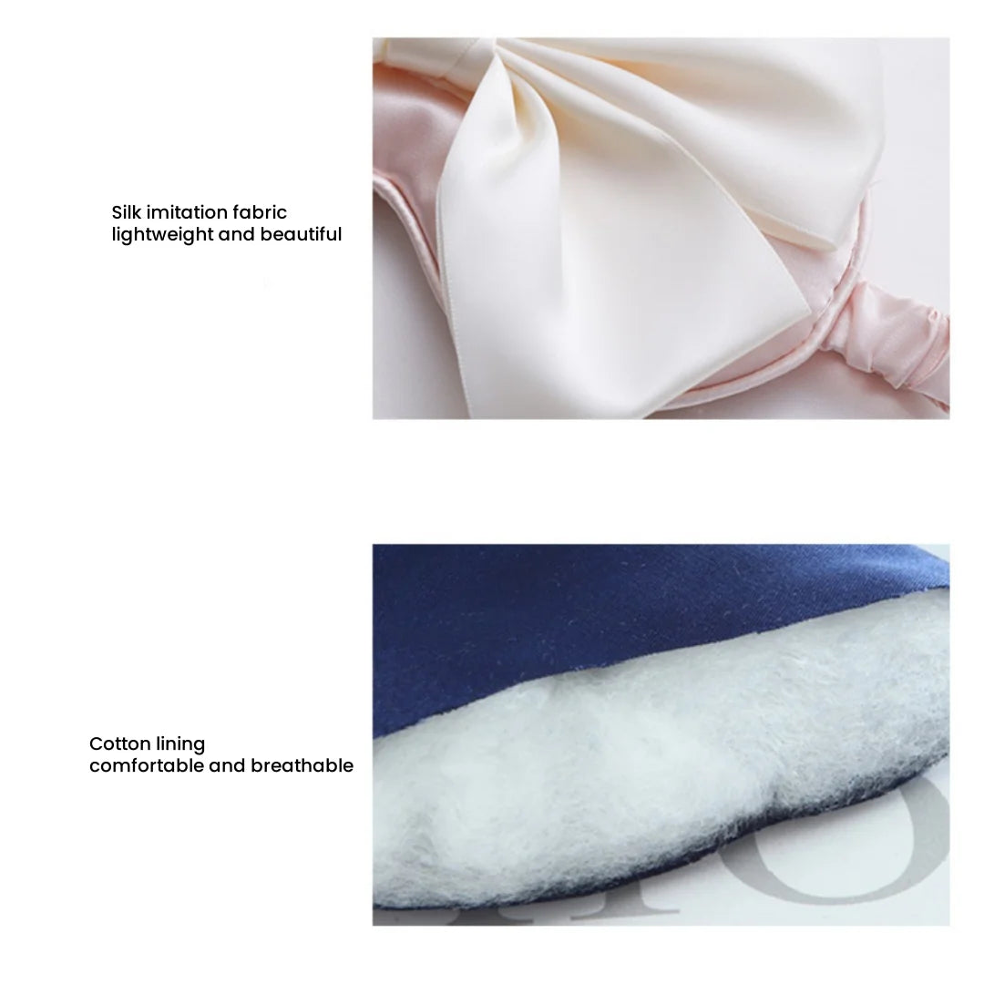 Silk Bow Sleep Eye Mask for Women – Travel & Nap Shade