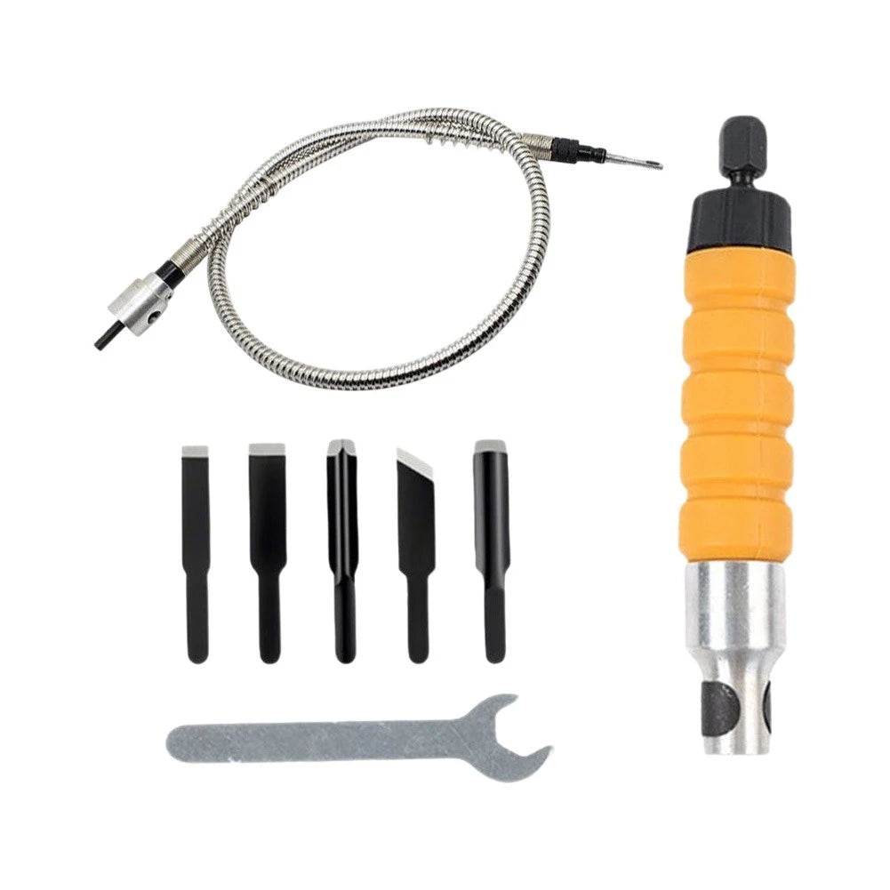 Electric Wood Chisel Carving Tool Set – 5 Chisel Heads Wood Carving Tool PRIMED