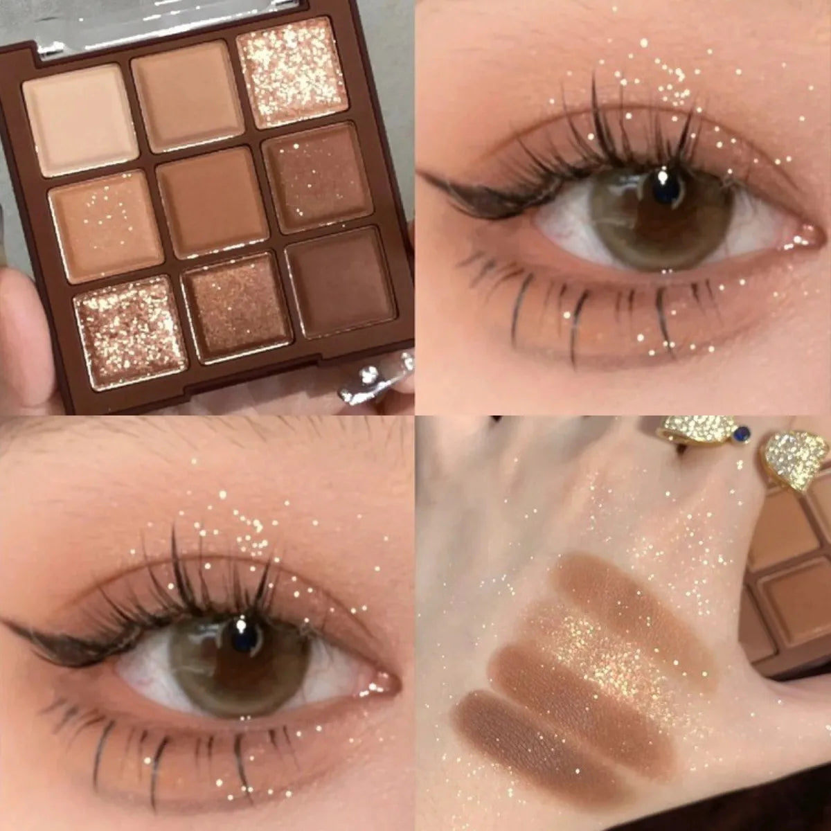 9-Color Glitter Eyeshadow Palette | Shimmer Matte Waterproof Eyeshadow Palette PRIMED