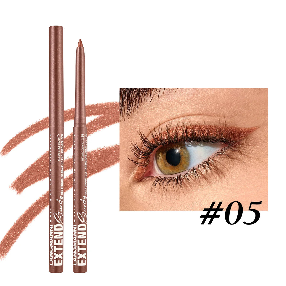 Waterproof Matte & Glitter Gel Eyeliner Pencil – 12 Colors