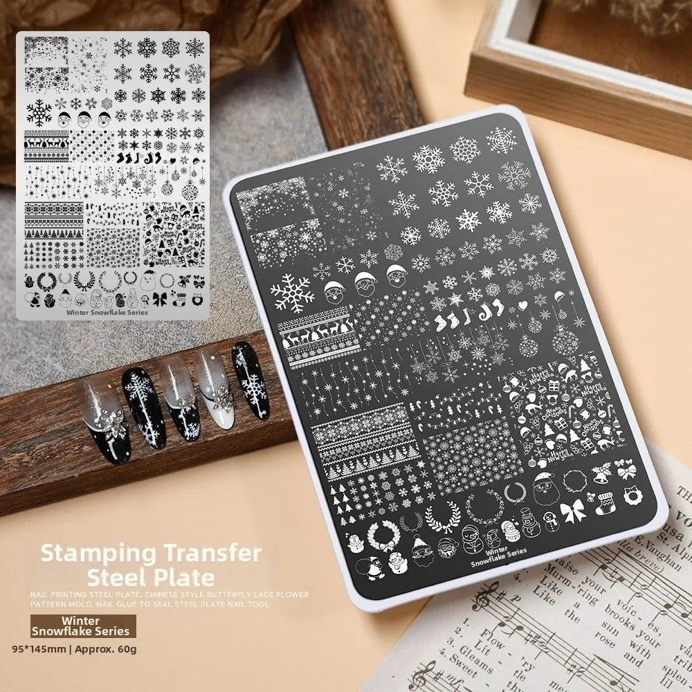 Nail Stamping Plates – Bowknot, Flower, Butterfly & Snowflake
