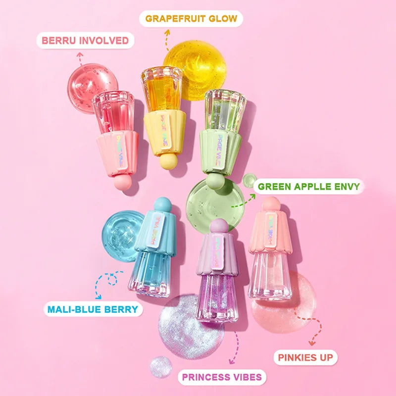 Crystal Jelly Lip Oil Gloss – Hydrating Clear Lip Glaze Lip Oil Gloss PRIMED