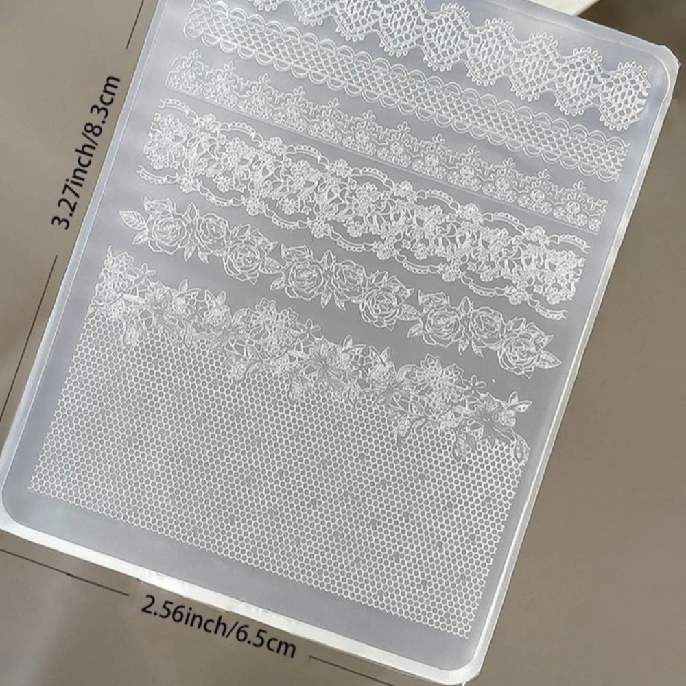 3D Lace Floral Silicone Nail Art Mold – Gel & Acrylic DIY