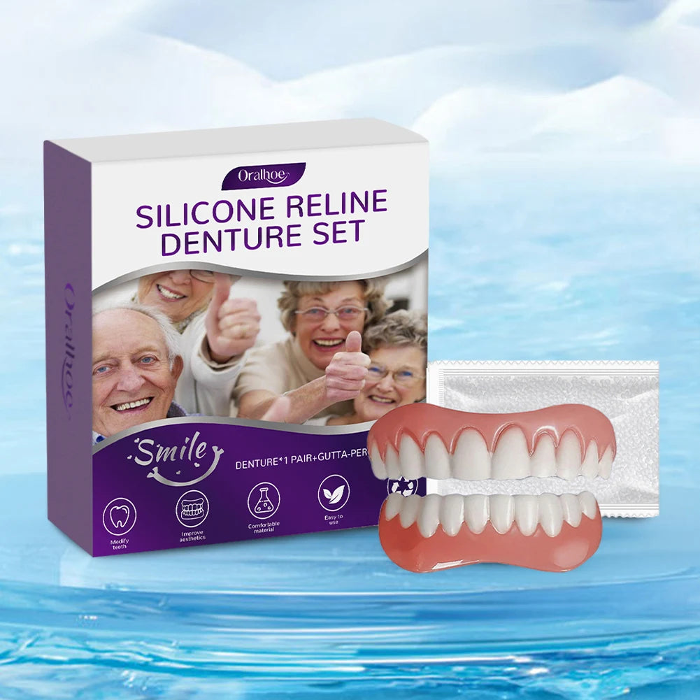 Silicone Denture Reline Kit – Flexible Upper & Lower Set Denture Reline Kit PRIMED