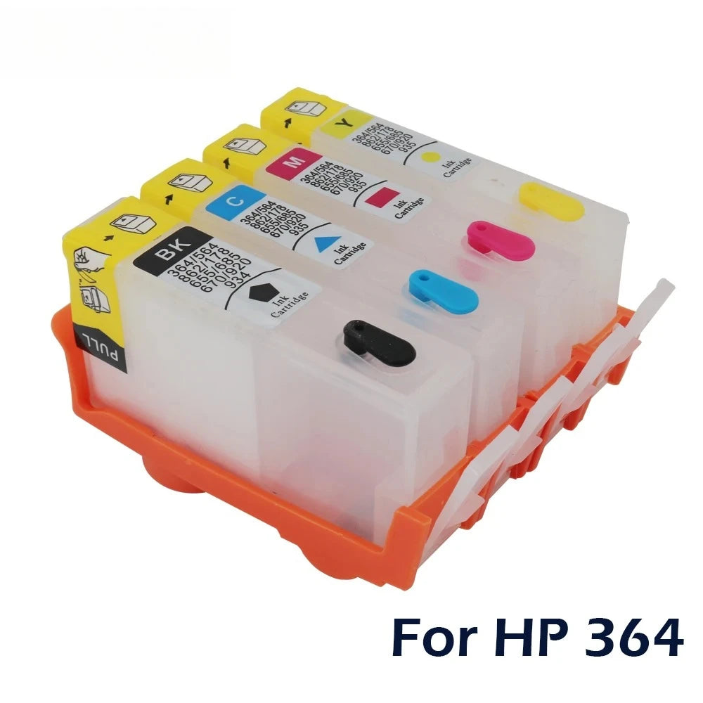 HP 364 364XL Refillable Empty Ink Cartridges – 4-Pack Refillable Ink Cartridge PRIMED