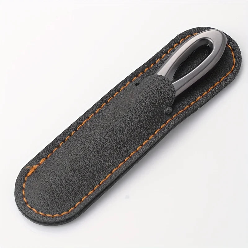 Stainless Steel Double-Sided Nail File with Leather Case