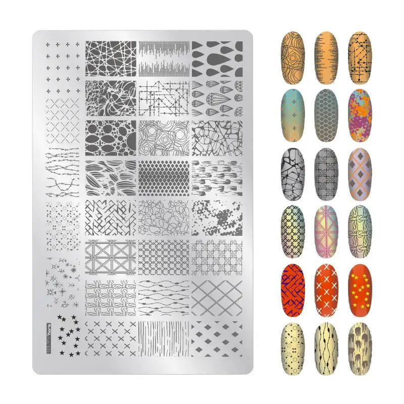 Large Nail Stamping Plate 9.5x14.5cm – Flowers, Animals & Geometry Nail Stamping Plate PRIMED 33