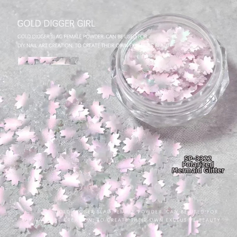 Nail Art Glitter Sequins – Heart Flower Butterfly Mermaid Iridescent