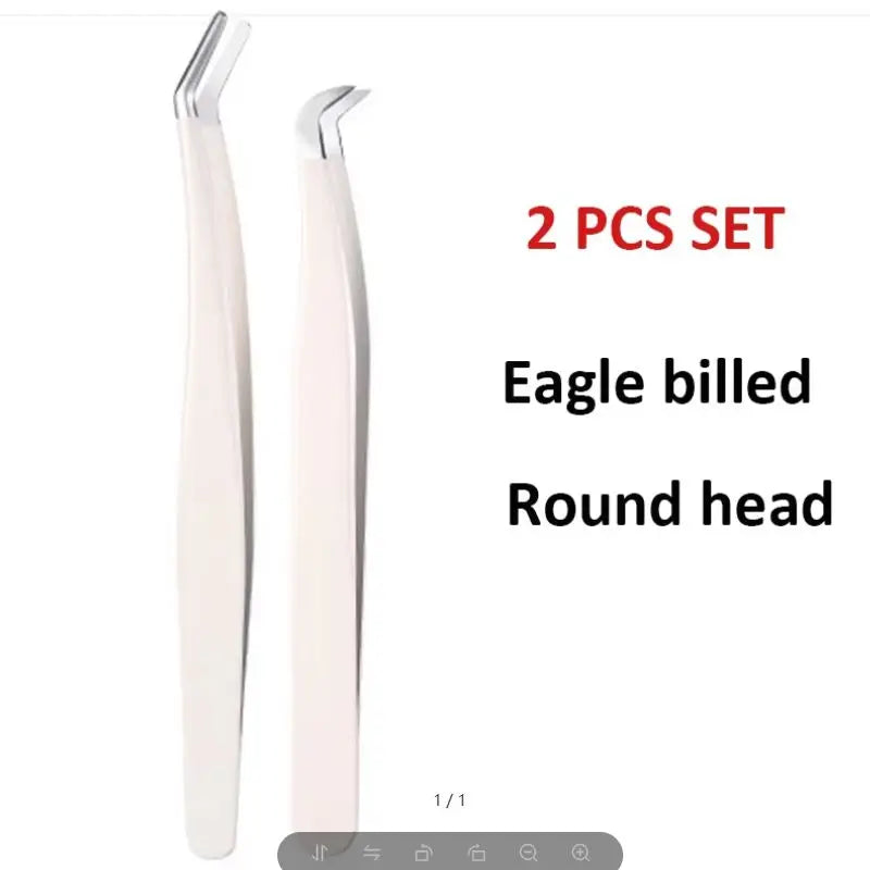 Stainless Steel Eyelash Tweezers for Lash Extension Grafting