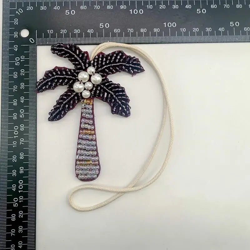 3D Beaded Palm Tree Bag Charm | Keychain Hanging Ornament