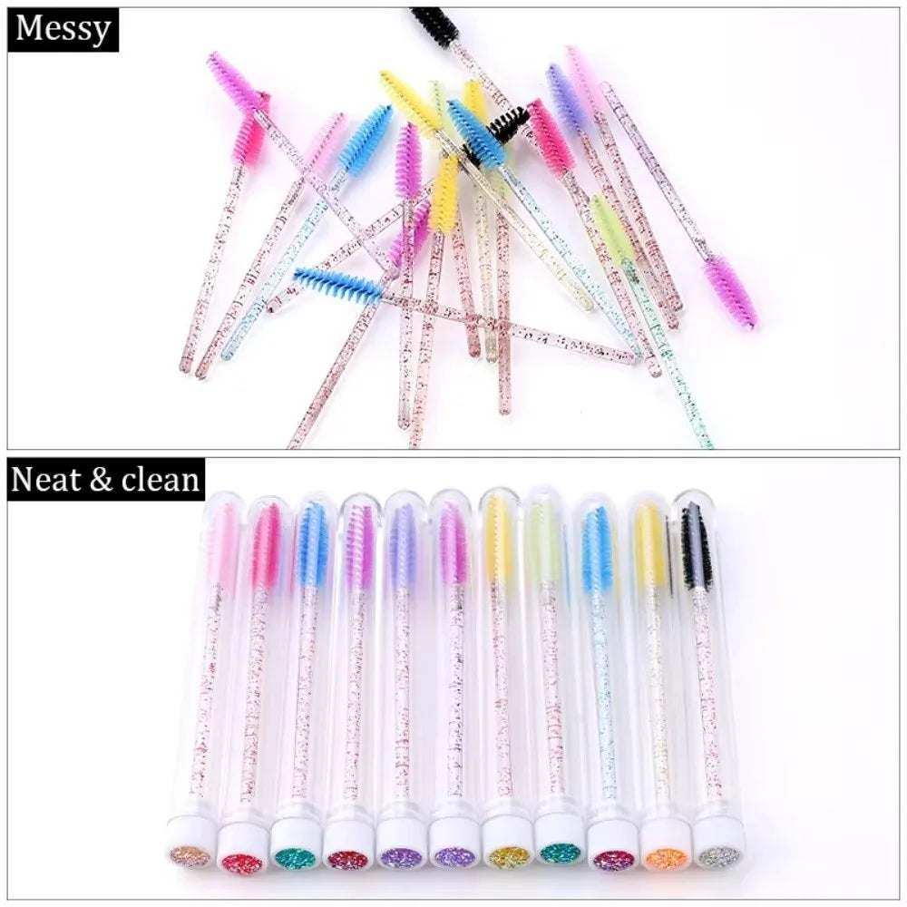 Reusable Sparkling Mascara Wand & Eyelash Brush in Tube Case
