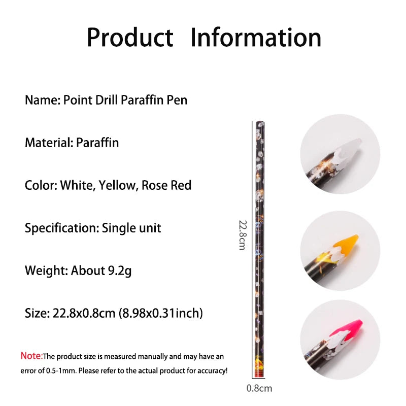 Nail Art Dotting Pen & Rhinestone Picker Wax Pencil – 3–50 Pcs