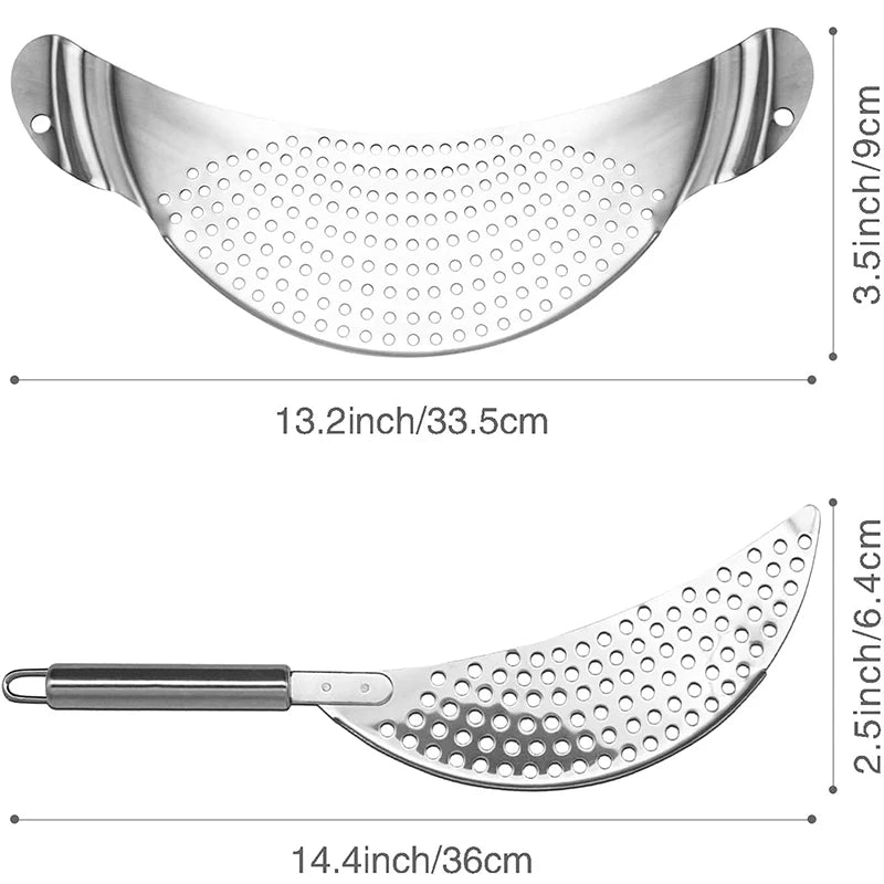 Stainless Steel Pot Strainer with Handle – Pasta Colander Insert Kitchen Colander Strainer PRIMED