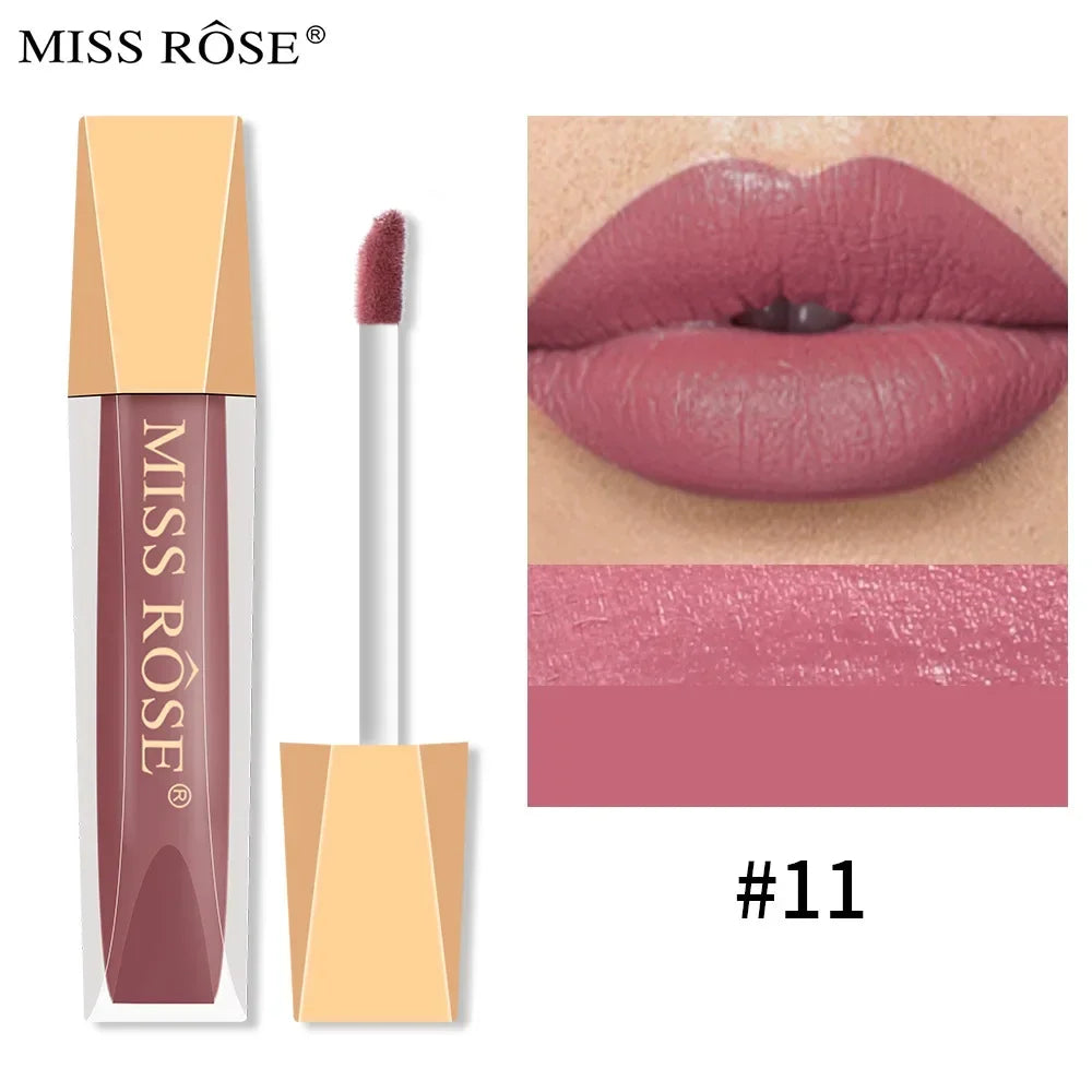 Miss Rose 16-Color Velvet Matte Lip Glaze – Waterproof Lip Gloss Matte Lip Gloss PRIMED MISS ROSE6701-032-11