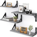 Rustic Wood Floating Shelves Set – 4 Sizes Farmhouse Wall Floating Wall Shelves PRIMED 5