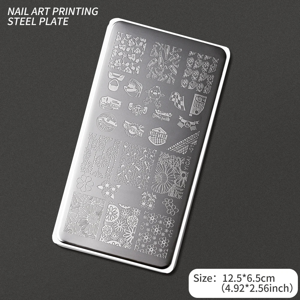 Nail Art Stamping Plate – Waves, Florals & Animal Designs