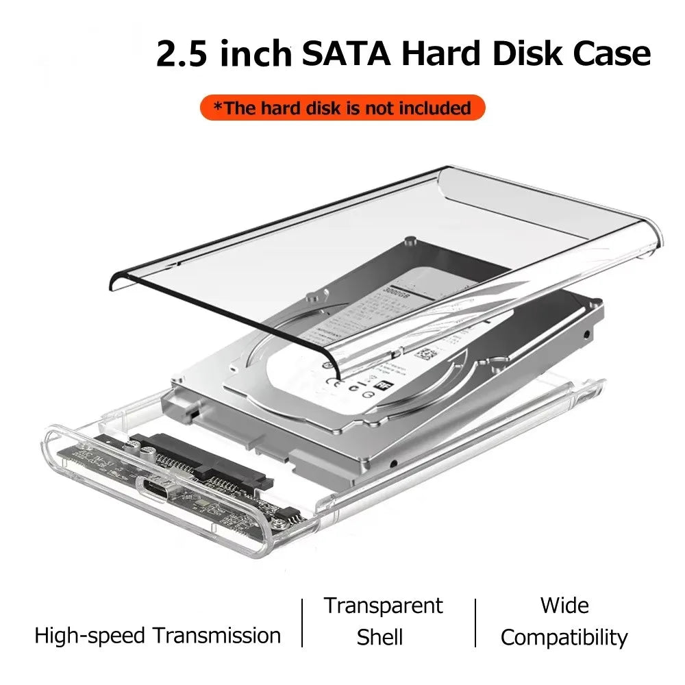 2.5" HDD SSD Enclosure USB 3.0 Type-C SATA Hard Drive Case HDD SSD Enclosure PRIMED