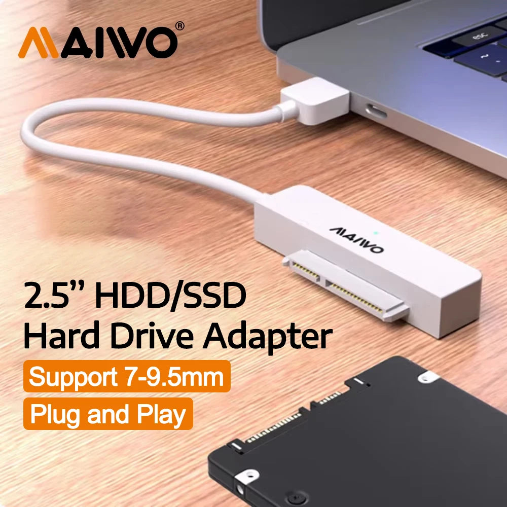 MAIWO SATA to USB 3.0 Cable for 2.5" HDD & SSD | 8TB SATA USB Adapter PRIMED