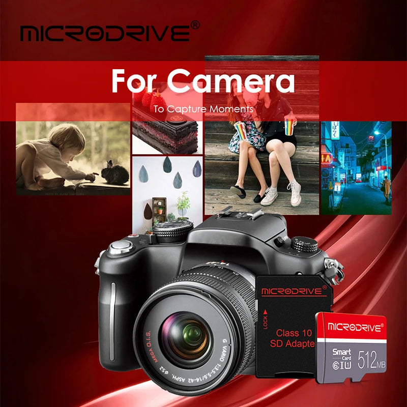 MicroDrive TF/Micro SD Card 128MB–8GB | C6 U1 V10 Flash Memory Card PRIMED