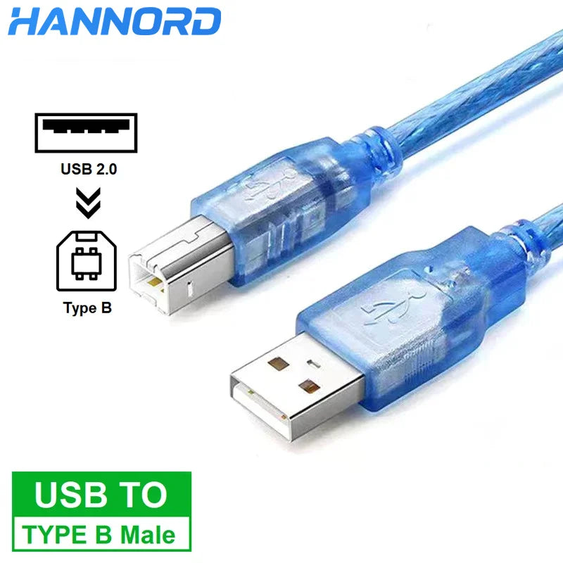 USB 2.0 Printer Cable Type A to B – HP Canon Epson Brother USB Printer Cable PRIMED