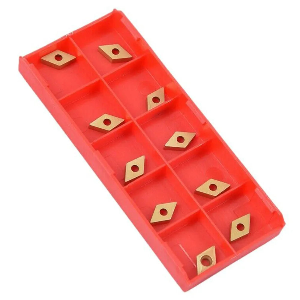 DCMT070204 YBC251 Gold Carbide Inserts 7×7×2mm 10 Pack