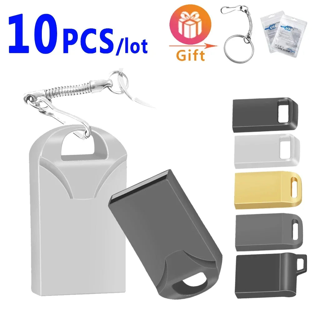 10-Pack Mini Metal USB Flash Drives 8GB–128GB | USB 2.0 USB Flash Drive PRIMED