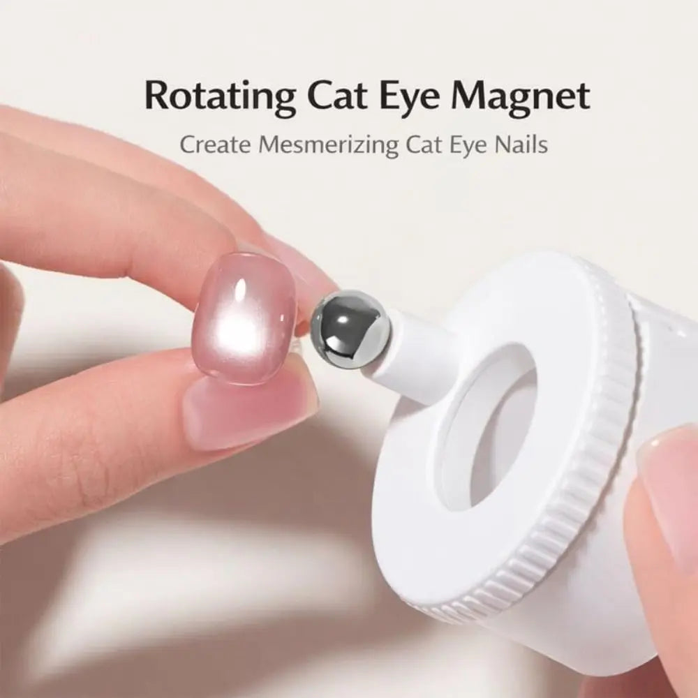 Rotating Cat Eye Nail Magnet – Wide Light & Glass Bead Effect Nail Art Magnet PRIMED