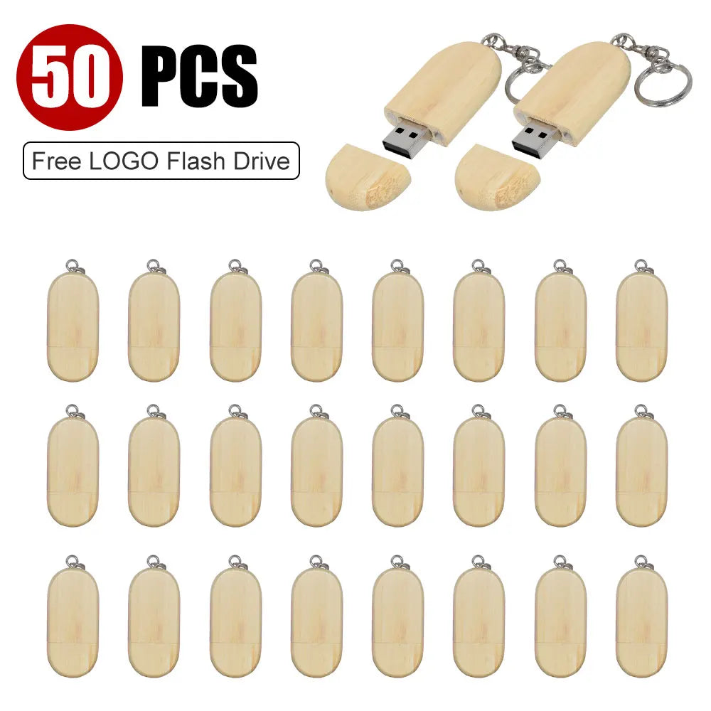 50-Pack Wooden USB Flash Drives 8–128GB | Free Custom Logo USB Flash Drive PRIMED 4GB Bamboo China Mainland