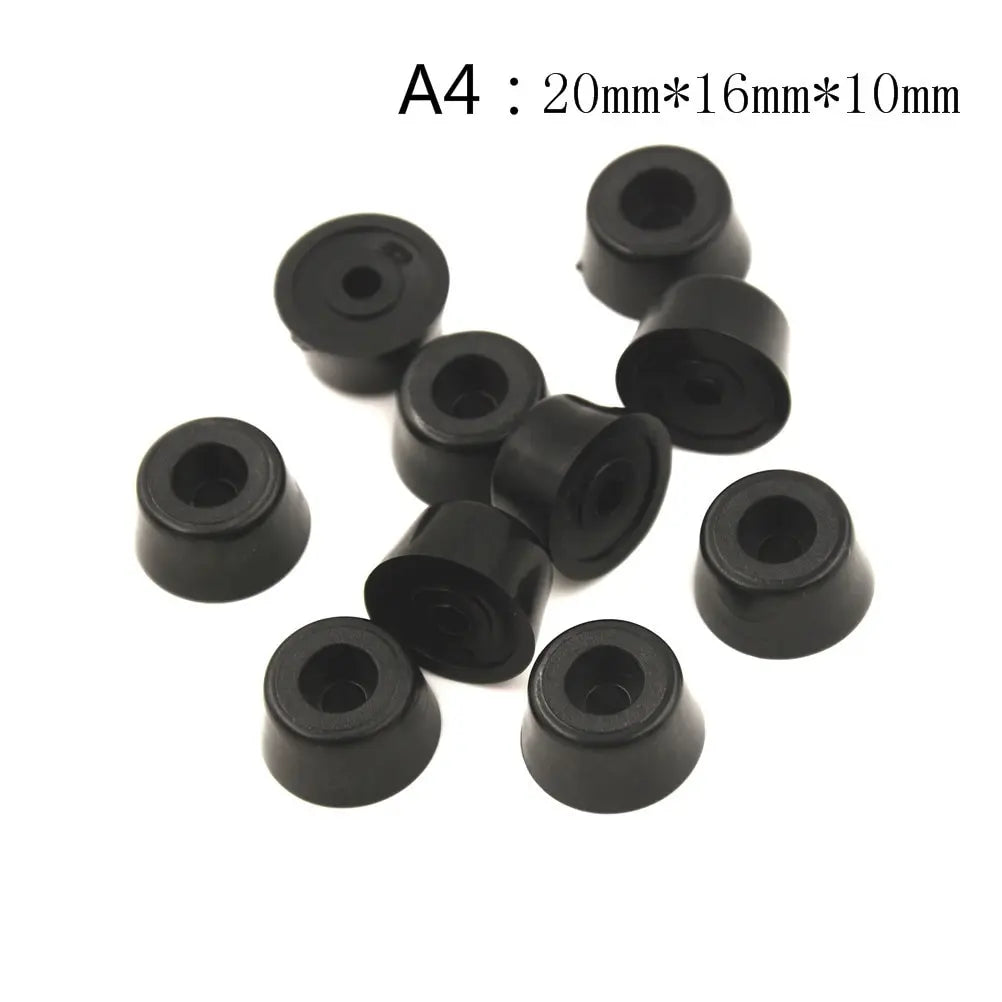10-Pack Black Rubber Furniture Feet | Non-Slip Floor Protectors