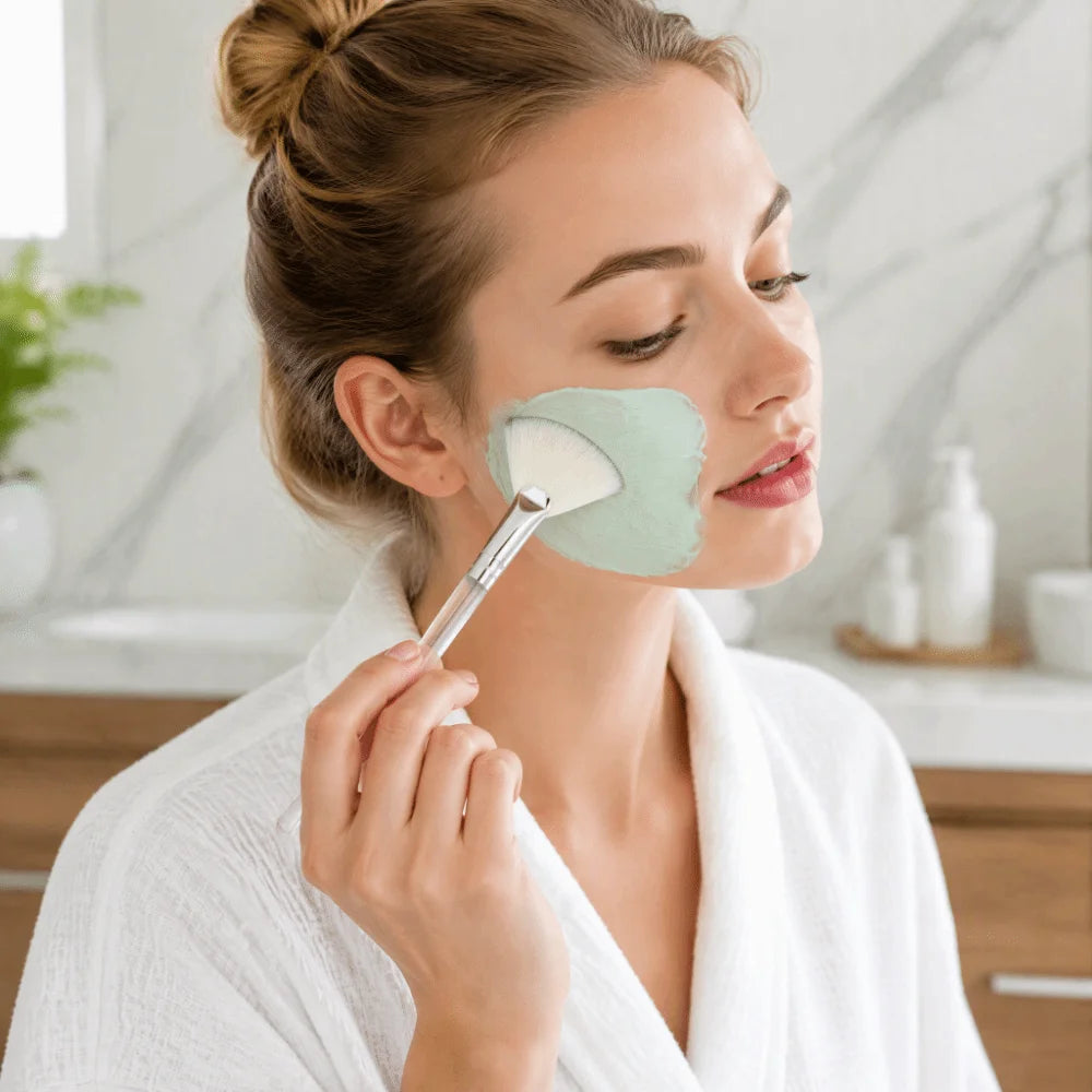 2-Pack Fan Face Mask Brush – Soft Bristles Facial Applicator
