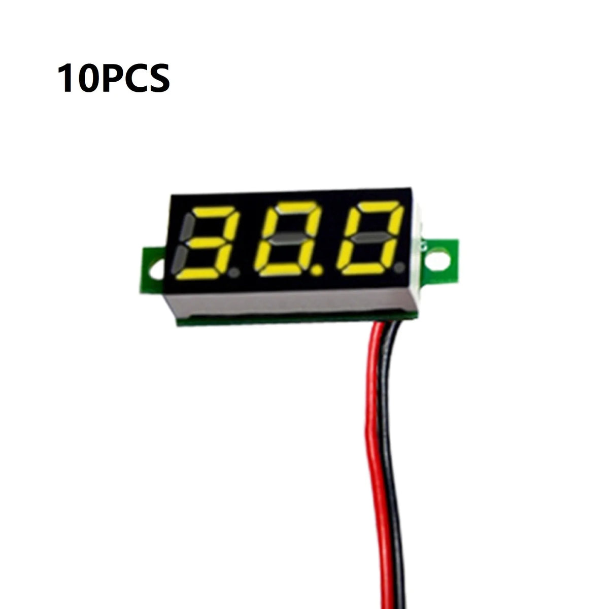 LED Digital Voltmeter 2-Wire DC 2.4–40V | Car Dashboard 10-Pack Digital Panel Voltmeter PRIMED Yellow China Mainland