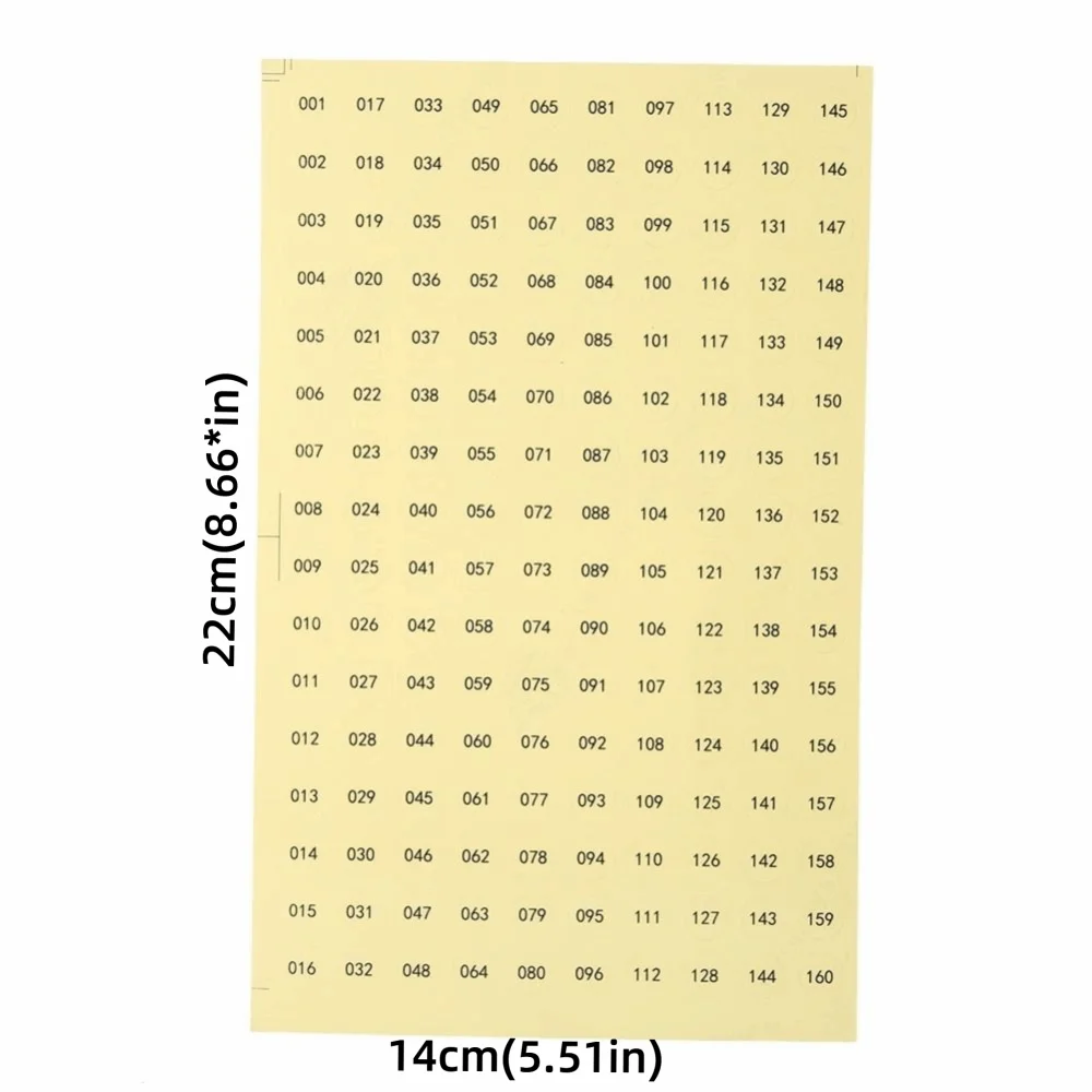Waterproof Consecutive Number Label Stickers – 10 Sheets Clear