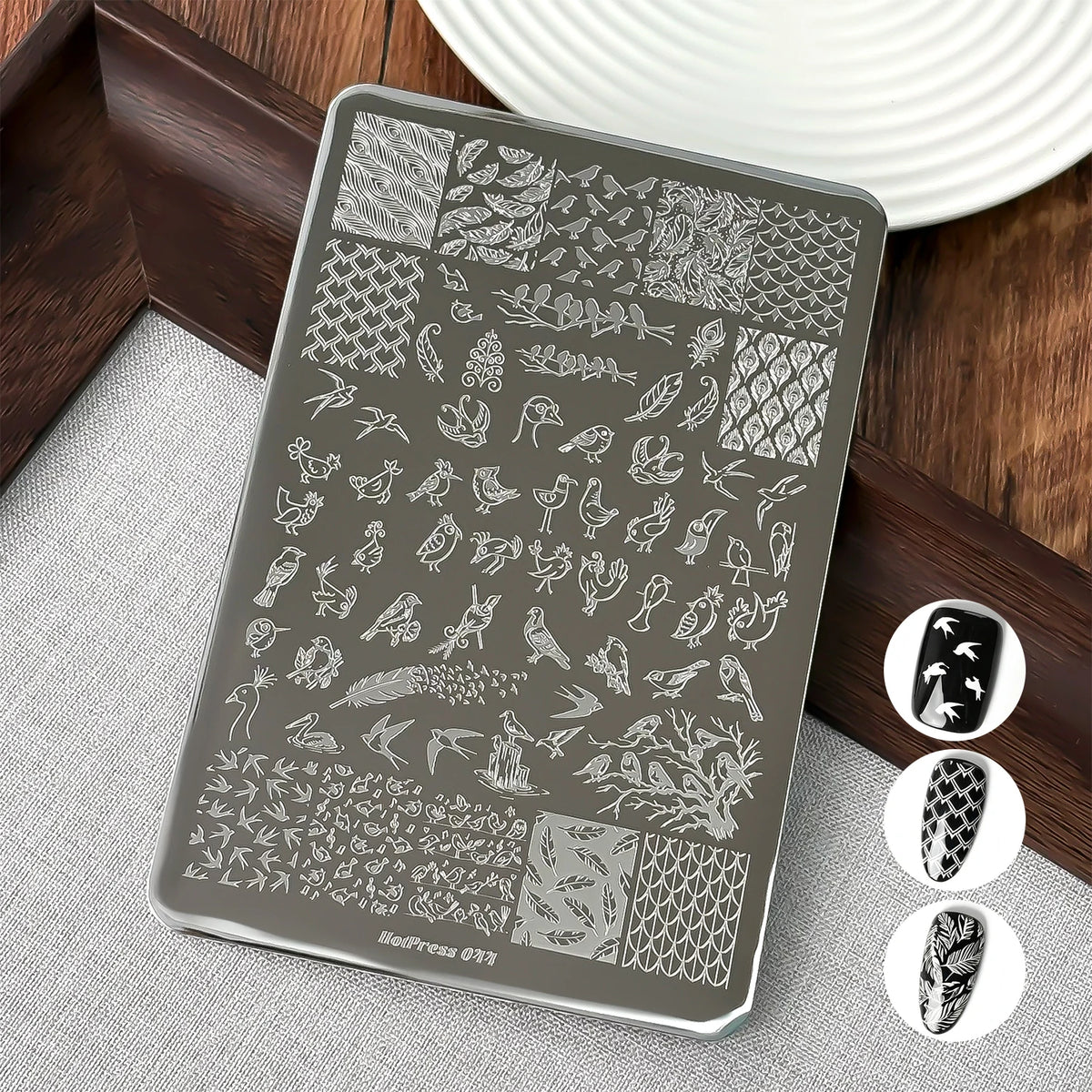 Vintage Lace Nail Stamping Plate – Flowers, Bow & Lace Art